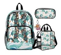 COEQINE Zaino trasparente resistente per la scuola per bambini ragazzi Bookbag per bambini scuola trasparente comodo da indossare tutto il giorno, Tartaruga marina carina
