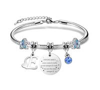 COEROW Braccialetti Delle Donne Con Lettere Iniziali-Regalo Personalizzato Per Buoni Amici,Amicizia Stella Bracciale e Ragazze Braccialetti-Nome Braccialetti Dare Sorella Collega Figlia Gioielli (E)