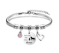 COEROW Braccialetti di cavallo Just A Girls Who Loves Horse Braccialetto Di Cavallo Per le Donne Ragazze Danno Figlia