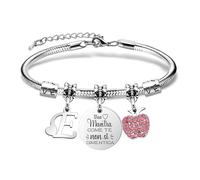 COEROW Regalo Del Giorno Dell'insegnante 26 Lettere Iniziali Braccialetti Apprezzamento Insegnante Regalo Gioielli Delle Donne Per Professore,Mela Bracciali Regalo Del Nome (E)