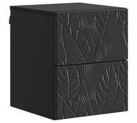 Coespram Comodino da parete nero, 34,5 x 33 x 40 cm, comodino | Consolle da parete salvaspazio per camera da letto con due cassetti per riporre oggetti per la notte in ordine e portata di