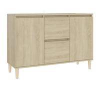 Coespram Credenza in rovere Sonoma, 103,5 x 35 x 70 cm, comò con ante | Credenza versatile per soggiorno e corridoio con 2 cassetti e 2 scomparti per una conservazione pulita e priva di polvere.