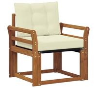Coespram Divano da giardino a 1 posto, in legno massiccio di acacia | Elegante poltrona in legno di acacia con cuscini marroni per ore di relax sulla terrazza o sul balcone.
