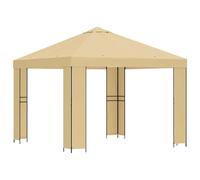 Coespram Gazebo da giardino, 3 x 3 m, con doppio tetto, colore crema e nero | Ideale per terrazza e giardino: il tetto a due livelli fornisce un'ombra fresca e garantisce una piacevole circolazione
