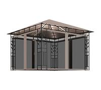 Coespram Gazebo da giardino, 3 x 3 m, protezione solare, colore tortora | Robusto gazebo per feste con decorazioni per giardino e terrazza, ideale come ombra.