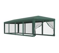 Coespram Gazebo da giardino con 10 pareti laterali in rete, verde, 3 x 12 m | Generosa tenda per eventi da giardino e terrazza con robusto telaio in ferro e dieci pareti laterali in rete ventilate.