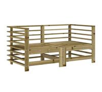 Coespram Set di 2 divani angolari da giardino in legno di pino | Elemento angolare modulare in legno di pino massello per balcone, terrazza e giardino, orientabile in modo flessibile.