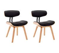Coespram Set di 2 sedie per sala da pranzo, in ecopelle, legno di buio | Elegante set di 2 sedie imbottite in legno di buco e ecopelle per un tocco elegante in cucina e sala da pranzo.