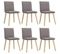 Coespram Set di 6 sedie imbottite per sala da pranzo, colore: tortora | Comoda imbottitura per sala da pranzo, soggiorno e camera degli ospiti. Le robuste gambe in legno dell'albero della gomma