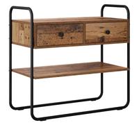 Coespram Tavolo consolle effetto legno anticato, 100 x 40 x 75 cm, con | Tavolino sottile per corridoio e soggiorno. Offre un pratico spazio grazie al ripiano e ai due cassetti.