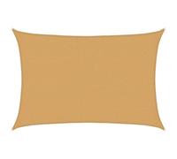 Coespram Tenda parasole rettangolare, 2,5 x 3,5 m, color sabbia, tessuto HDPE 160 g/m², permeabile al vento, ombreggiante per terrazze, balconi, giardino ed esterni, corde incluse