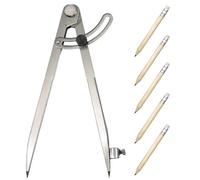 COEWUR 200 mm Compasso Professionale per Falegname Regolabili Compasso con Matita Divisore Bussola Disegno di Carpenteria Strumento per Divisori di Linea Rotante in Pelle DIY