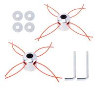 COEWUR 2pcs Testina Decespugliatore Universale in Alluminio con Rondella e Chiave Testina Tagliaerba per Decespugliatore Arbusti Prati Giardini Parchi (2 Testina + 8 Corda)