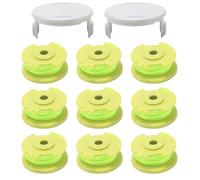 COEWUR 9 Pezzi Bobine per tagliaerba Bobine di Filo per Ryobi AC80RL3 Ø 2mm & 3.4m con 2 Copertura Bobina di Tagliabordi Rocchetti di Ricambio Compatibile con Ryobi One + 18V 24V 40V RY40204 RY40220