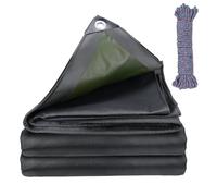 COEWUR Telo Impermeabile 2x3 Grigio-Verde 450 g/m² Telone Tessuto con Occhielli Resistente Agli Strappi e ai raggi UV con Corda Telo per Piscina Camion Tende Cantieri Edili