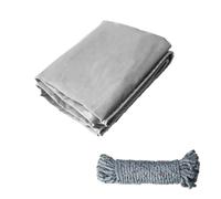 COEWUR Telone 2 x 1 m Telo Grigio Impermeabile con Occhielli 420 g/m² Anti UV Telone Copertura Include 10 Metri di Corda per Piscina Trampolino Gazebo Mobili da Giardino