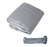 COEWUR Telone 3 x 3 m Telo Grigio Impermeabile con Occhielli 420 g/m² Anti UV Telone Copertura Include 10 Metri di Corda per Piscina Trampolino Gazebo Mobili da Giardino