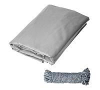 COEWUR Telone 3 x 5 m Telo Grigio Impermeabile con Occhielli 420 g/m² Anti UV Telone Copertura Include 10 Metri di Corda per Piscina Trampolino Gazebo Mobili da Giardino