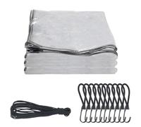 COEWUR Telone 3 x 5m Telo Trasparente Impermeabile con Occhielli 400 g/m² Telone Copertura Include 10 Ganci e 10 m di Corda Elastica per Piscina Trampolino Gazebo Mobili da Giardino