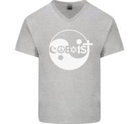 Coexist World Peace Love Religion Hippy Anti War Uomo V-Neck Cotton T-Shirt