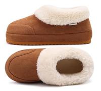 COFACE Delle Donne Casa Pantofole Memory Foam Caldo Foderato Micro Scamosciata Fuzzy House-Shoes per Donna Interno Esterno Camera da letto Comfy Faux Fur Collar Stivaletti Pantofole Grigio 40
