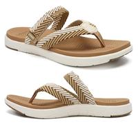 COFACE Ortopedici Infradito Donna Estive Spiaggia Piscina Mare Sandali Comode Supporto Arco Plantare Memory Foam Flip Flop Aperte Leggere Eleganti Moda Ciabatte Antiscivolo Gomma Suole Beige 37
