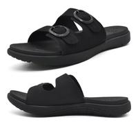 COFACE Sandali Donna Moda Comode Plantar Fascit Slides Ortopedici Estiv Sandali Leggeri Con Yoga Matt Aperta Sandali,DBlack 38