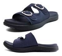 COFACE Sandali Donna Moda Comode Plantar Fascit Slides Ortopedici Estivi Leggeri Con Yoga Matt Aperta, Blu Navy 37