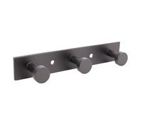 Cofan Appendiabiti da parete con 3, 4 o 6 ganci | acciaio inossidabile | Colore: nero | Finitura: opaca | appendiabiti da parete per bagni, ingressi, cucine (1, 3 pomelli (15,6 x 2,7 x 2,8 cm)