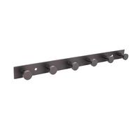 Cofan Appendiabiti da parete con 3, 4 o 6 ganci | acciaio inossidabile | Colore: nero | Finitura: opaca | appendiabiti da parete per bagni, ingressi, cucine (1, 6 pomelli (33,51 x 2,7 x 2,8 cm)