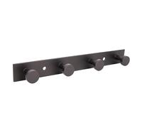 Cofan Appendiabiti da parete con 3, 4 o 6 ganci | acciaio inossidabile | Colore: nero | Finitura: opaca | appendiabiti da parete per bagni, ingressi, cucine (1, 4 pomelli (21,6 x 2,7 x 2,8 cm)