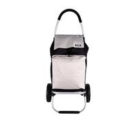 Cofan Carrello pieghevole con 2 ruote | Materiale: alluminio | Borsa da 43 litri | Tasca per congelati | Nero e Beige/Nero e Marrone (Nero e Beige, 43 litri)