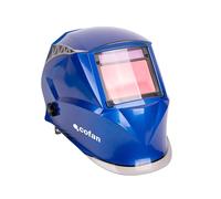 Cofan Casco di saldatura con oscuramento automatico DIN 4-9 / DIN 9-13, maschera di saldatura automatica Blue Flying Shark, ARC/MIG/MAG/TIG, funzione saldare/smerigliare, mirino 100 × 65 mm, EN 379