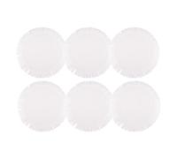 Cofan Confezione da 6 tovagliette | Sottopiatti rotondi | Colore: beige, bianco o grigio | Diametro: 38 cm | Sottopentola con frange decorative (bianco)