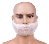 Cofan Copribarba usa e getta | Materiale: polipropilene | Colore: bianco | Taglia unica | Confezione da 100 pezzi