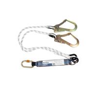 Cofan Imbracatura di sicurezza biforcata con assorbitore di energia | Connettori in acciaio | Lunghezza: 1,5 m | Conforme alla norma EN 355:2002