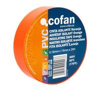 Cofan Nastro isolante 180 micrometri | Arancione | Resistente alla tensione, al calore e a vari acidi e alcalini | 20m x 19mm