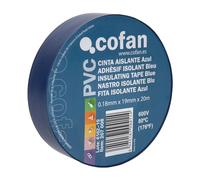 Cofan Nastro isolante 180 micrometri | Blu | Resistente alla tensione, al calore e a vari acidi e alcalini | 20m x 19mm