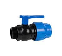 Cofan Raccordo con valvola a sfera | Filettatura maschio PP PN16 | Dimensioni: 75 x 2 1/2"