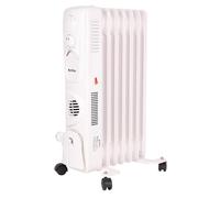 Cofan Radiatore olio da 1500 W | 7 elementi | 3 livelli di potenza | Con termostato e ventola | Protezione antiribaltamento | 37 x 24 x 65 cm