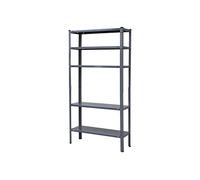 Cofan Scaffale di metallo di colore grigio con 5 ripiani | Con viti e squadre | Il ripiano resiste a un peso di 80 kg