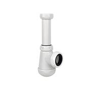 Cofan Sifone a bottiglia corto | Estensibile | Raccordo da 1" 1/4 | Uscita da 40 mm | Guarnizione conica riduttrice da Ø32 mm | Valvola per lavabo e bidet da Ø70 | Realizzato in polipropilene