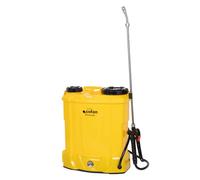 Cofan Spruzzatore per schiena elettrico, solfatrice professionale da 12 litri, batteria al litio 12 V, lancia in acciaio inox, 4 ugelli inclusi (giallo, 16 litri, spruzzatore per schiena)