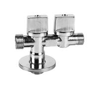 Cofan Valvola a squadra con uscita doppia | Dimensioni: 1/2" x 1/2" x 3/8" | Rea