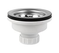 Cofan Valvola per lavandino | Realizzata in polipropilene | Dimensioni: 1" 1/2 x 115 | Piletta in acciaio inox | Capacità di scarico elevata | Realizzata in polipropilene
