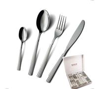 Cofanetto 24 pezzi coltello economico bavaria, Acciaio inox (Aisi 304) lucido stile classico cromo