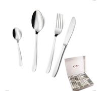 Cofanetto 24 pezzi coltello economico katya, Acciaio inox Aisi 304 Posate Lucide, spessore 2 mm cromo
