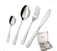 Cofanetto 24 pezzi coltello economico loira, Acciaio inox Aisi 304 lucido, spessore 2 mm, design Classico cromo