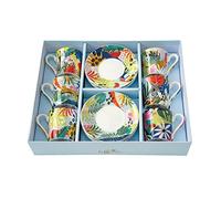 Cofanetto 6 tazze da caffè in porcellana, 10 cl, colore: bianco