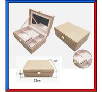 Cofanetto Box Scatola Portagioie Porta Orologi Bracciali Gioielli Collane Beige